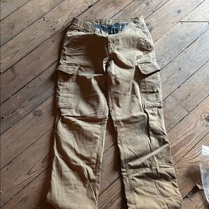 Tan Cargo Pants with Straight Leg Design